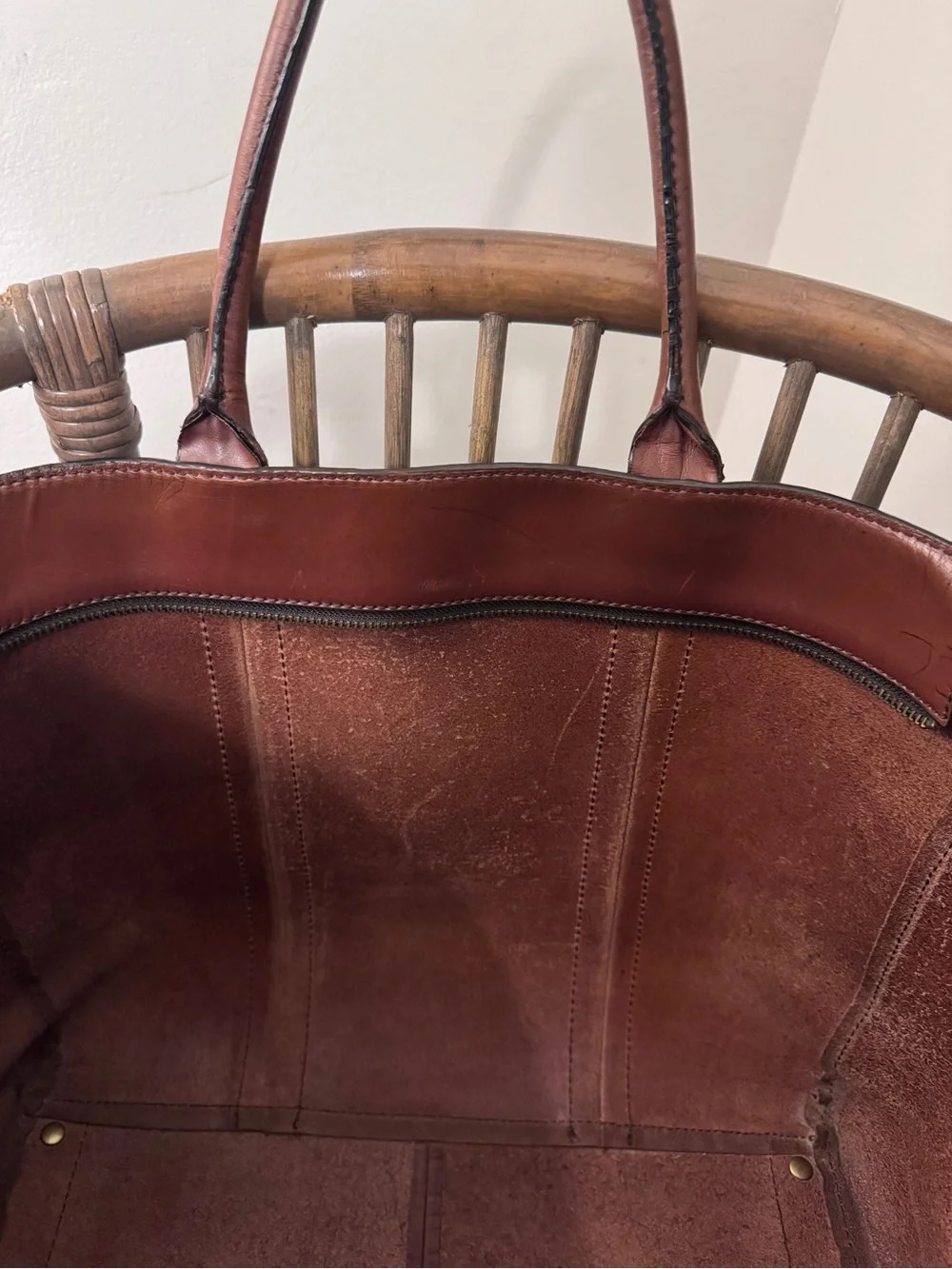 Coach Rustic Leather Tote Bag XL Mahogany Leather Vintage Y2K